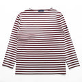 SAINT JAMES Ouessant Breton Shirt White Bordeaux Red Stripe Boat Neck Long Sleeve France Made Cotton Size T4 M