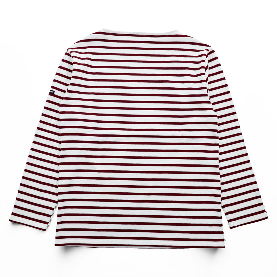 SAINT JAMES Ouessant Breton Shirt White Bordeaux Red Stripe Boat Neck Long Sleeve France Made Cotton Size T4 M