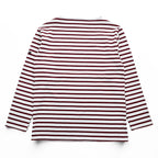 SAINT JAMES Ouessant Breton Shirt White Bordeaux Red Stripe Boat Neck Long Sleeve France Made Cotton Size T4 M