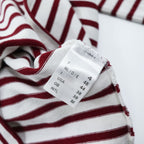 SAINT JAMES Ouessant Breton Shirt White Bordeaux Red Stripe Boat Neck Long Sleeve France Made Cotton Size T4 M