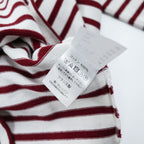 SAINT JAMES Ouessant Breton Shirt White Bordeaux Red Stripe Boat Neck Long Sleeve France Made Cotton Size T4 M