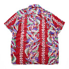 SUN SURF Sun and Surf for the SUGER CANE 80年代 ヴィンテージ 日本製 アロハシャツ 半袖 オープンカラーシャツ M レッド 総柄 初期タグ 開襟