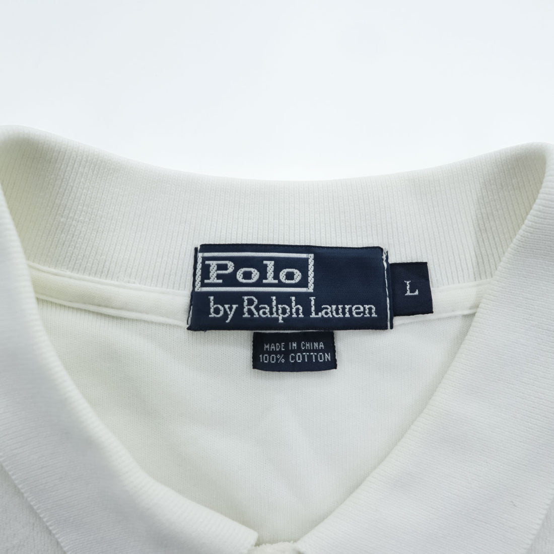 Polo Ralph Lauren 90年代 ヴィンテージ パイル地 ポロシャツ L ホワイト スモールポニー ロゴ 刺繍