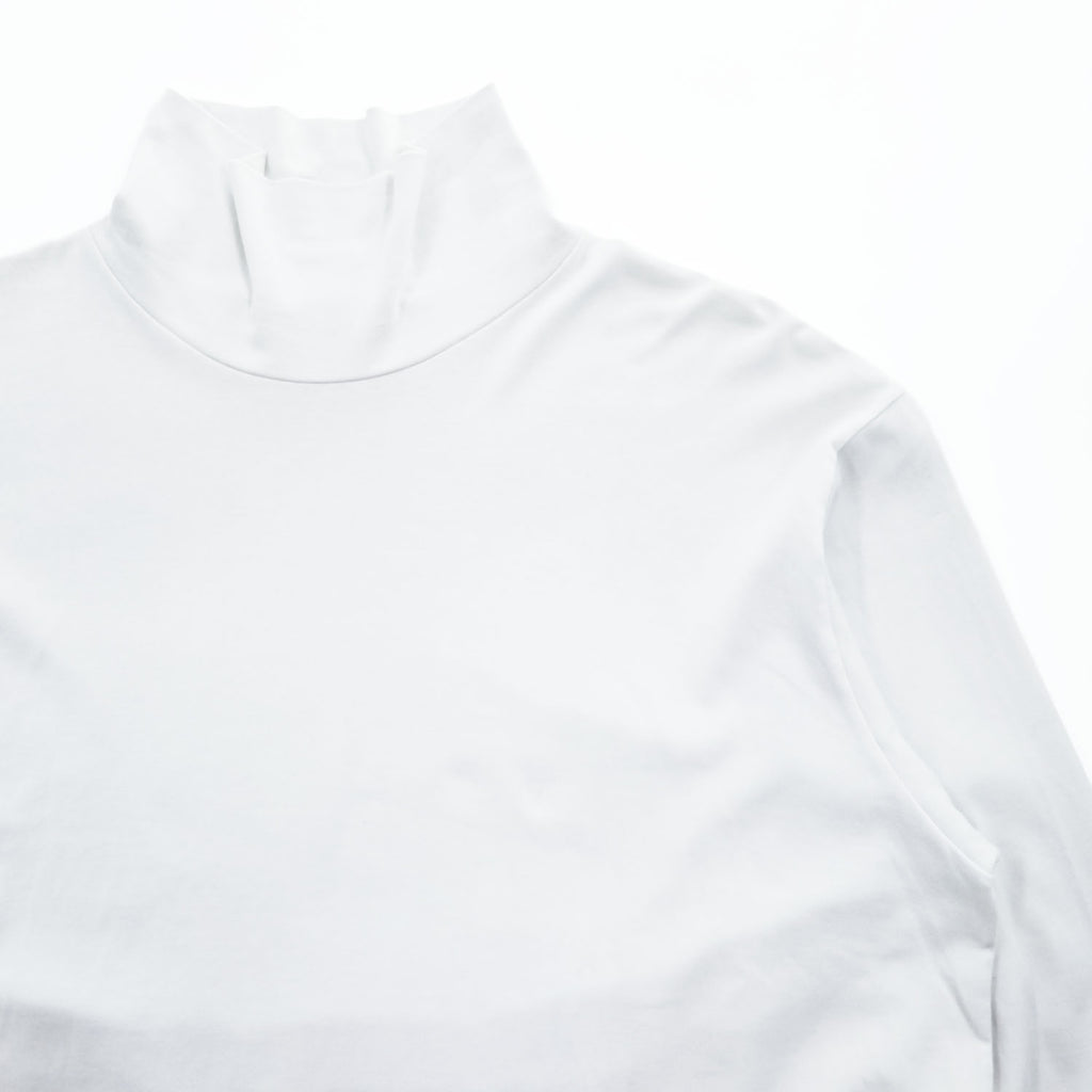 AURALEE 日本製 ハイネックカットソー LUSTER PLAITING HI NECK L/S TEE L ホワイト 24AW A00P03GT