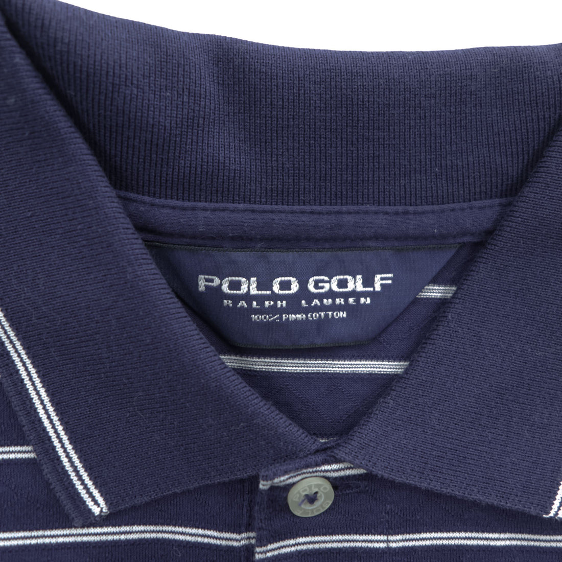 Polo Ralph Lauren ピマコットン ポロシャツ S ネイビー ボーダー スモールポニー ロゴ 刺繍