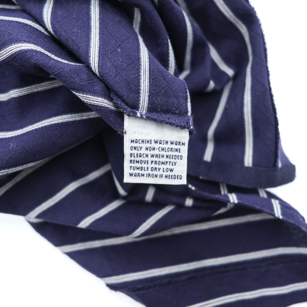 Polo Ralph Lauren ピマコットン ポロシャツ S ネイビー ボーダー スモールポニー ロゴ 刺繍