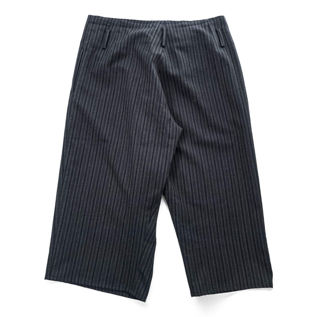 LIMI feu ( YOHJI YAMAMOTO ) 日本製 ラップ サルエル ワイドパンツ S グレー ストライプ LN-P32-105