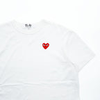 PLAY Comme des Garcons Red Heart Emblem White Cotton T-Shirt Made in Japan Size XL AZ-T108