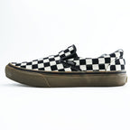 VANS チェッカー スリッポン CHECKER SLIP ON スニーカー 26cm ブラック ホワイト フラッグチェック ガムソール キャンバス V98CL