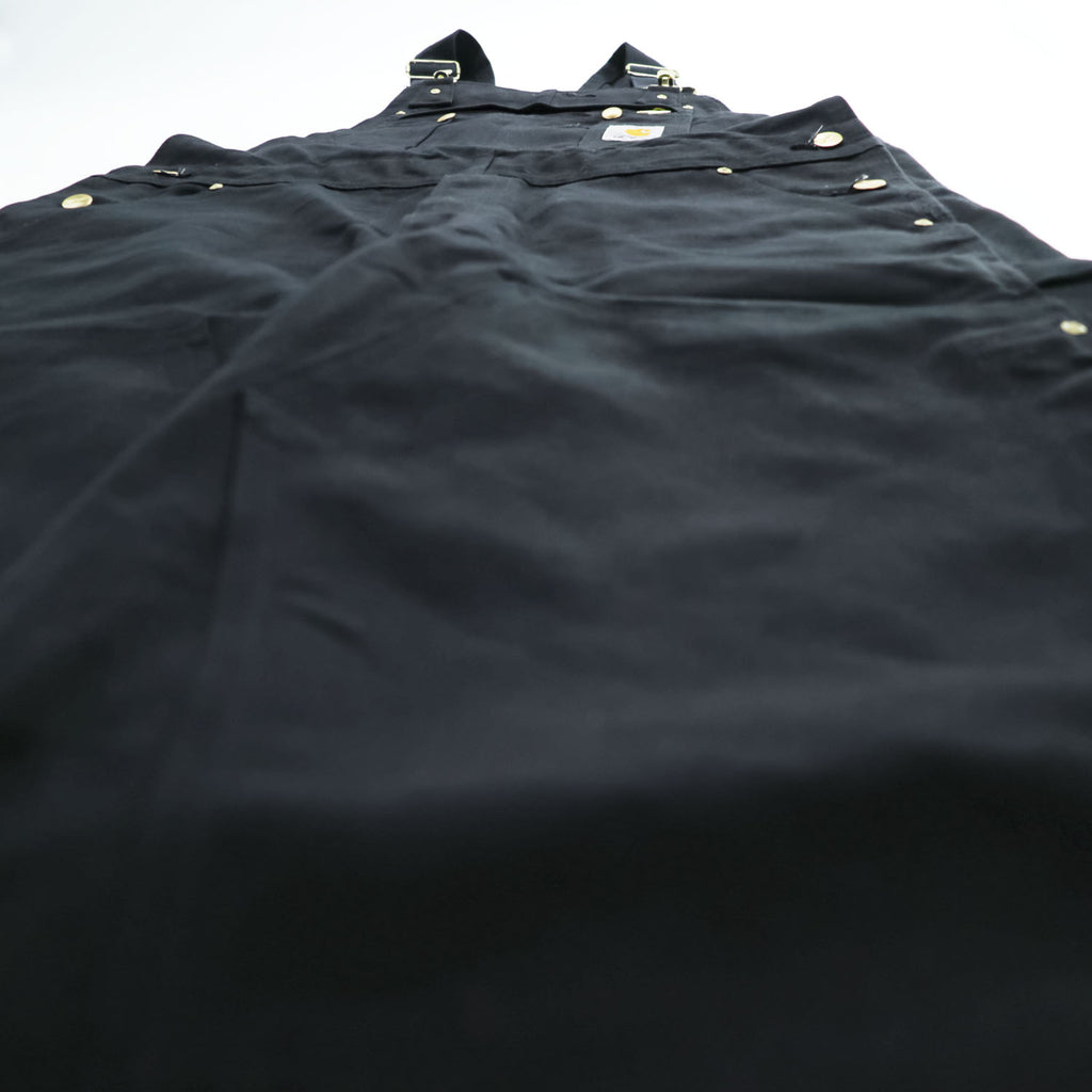 carhartt ダブルニー ダック オーバーオール 36 x 32 ブラック キャンバス BIB OVERALLS サイドジップ スリット R37-BLK 未使用品
