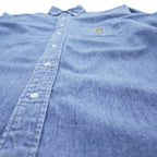 Polo Ralph Lauren 90年代 USA製 ヴィンテージ 長袖 デニム シャツ XL ブルー ボタンダウン エンブレム 刺繍