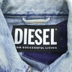 DIESEL デニムジャケット Gジャン L ブルー NHILL-TM ダメージ加工 バンダナ柄 リフレクター 00SSN60077W
