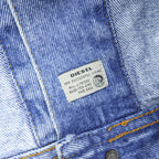 DIESEL デニムジャケット Gジャン L ブルー NHILL-TM ダメージ加工 バンダナ柄 リフレクター 00SSN60077W