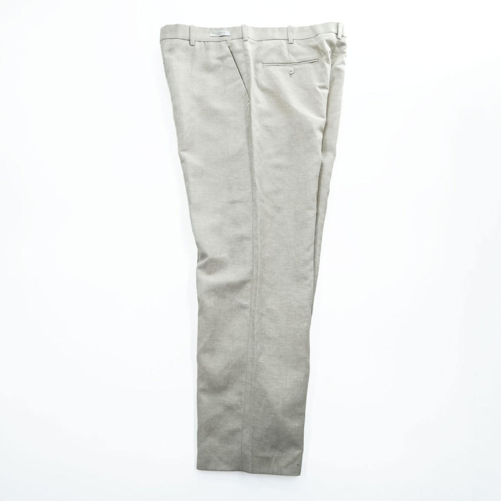 PERRY ELLIS PORTFOLIO リネン スラックス パンツ 36×30 ナチュラル ベージュ FOLIO-FLEX CLASSIC FIT