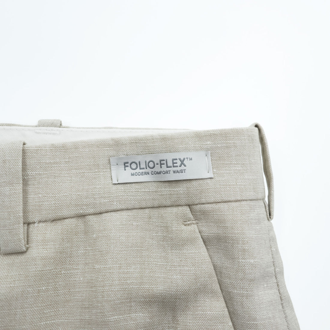 PERRY ELLIS PORTFOLIO リネン スラックス パンツ 36×30 ナチュラル ベージュ FOLIO-FLEX CLASSIC FIT