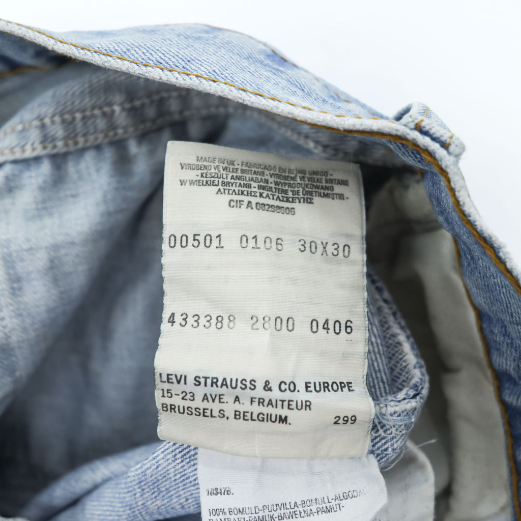 Levi's 501 UK製 00年代 ヴィンテージ ユーロリーバイス デニムパンツ ジーンズ 30 x 30 ボタンフライ 00501 0106 イギリス製