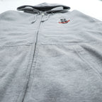 STUSSY 00年代 USA製 ヴィンテージ ジップパーカー L グレー 裏起毛 バックプリント クラウン クロスボーン