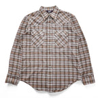 Levi's 80年代 ヴィンテージ 長袖 ウエスタンシャツ L ブラウン チェック スナップボタン 襟芯 白タブ