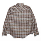 Levi's 80年代 ヴィンテージ 長袖 ウエスタンシャツ L ブラウン チェック スナップボタン 襟芯 白タブ