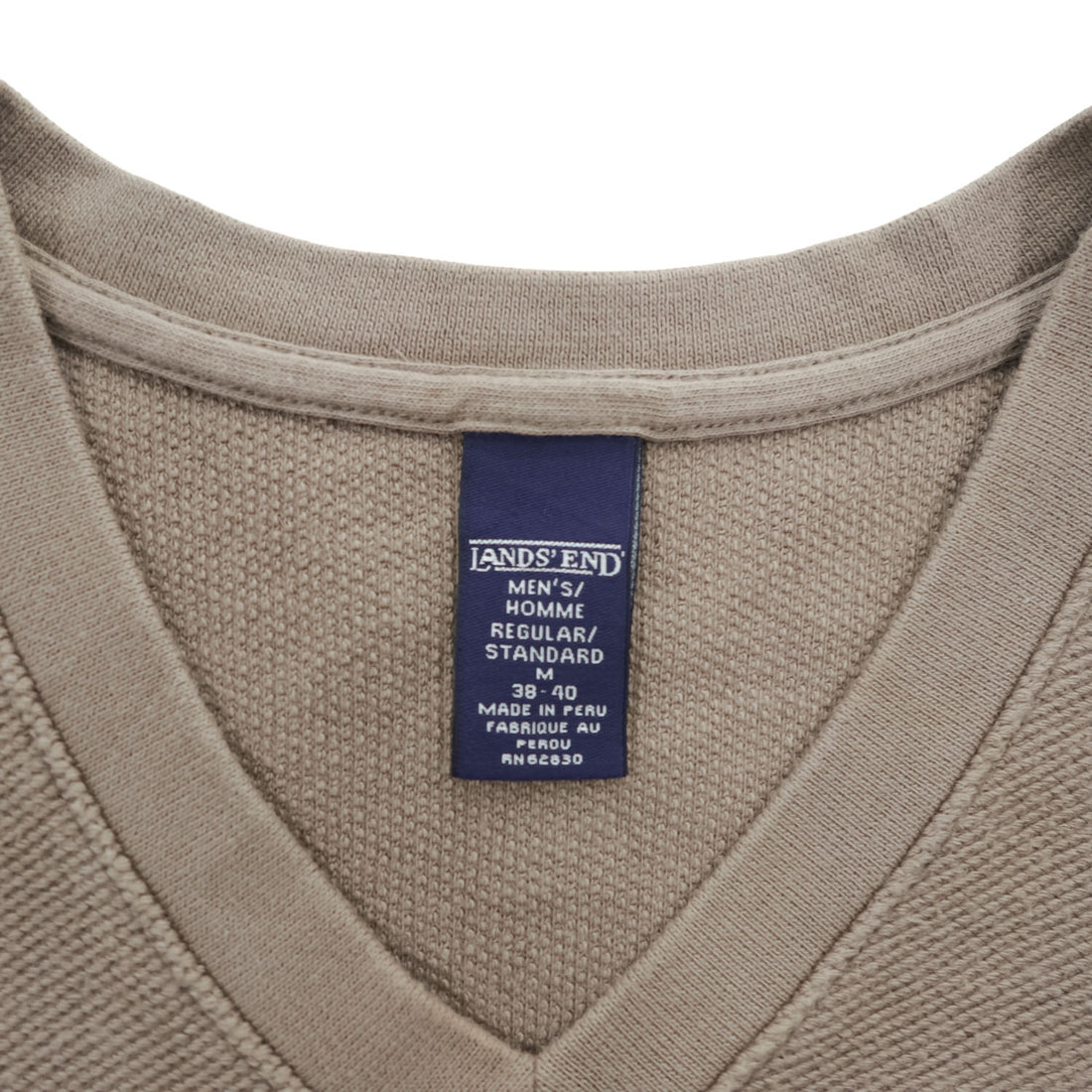 LANDS' END 90年代 ヴィンテージ Vネック コットンニット ベスト M 吊り編み プルオーバー