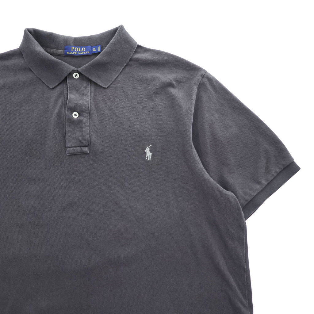 Polo Ralph Lauren ポロシャツ L グレー スモールポニー ロゴ 刺繍 鹿の子