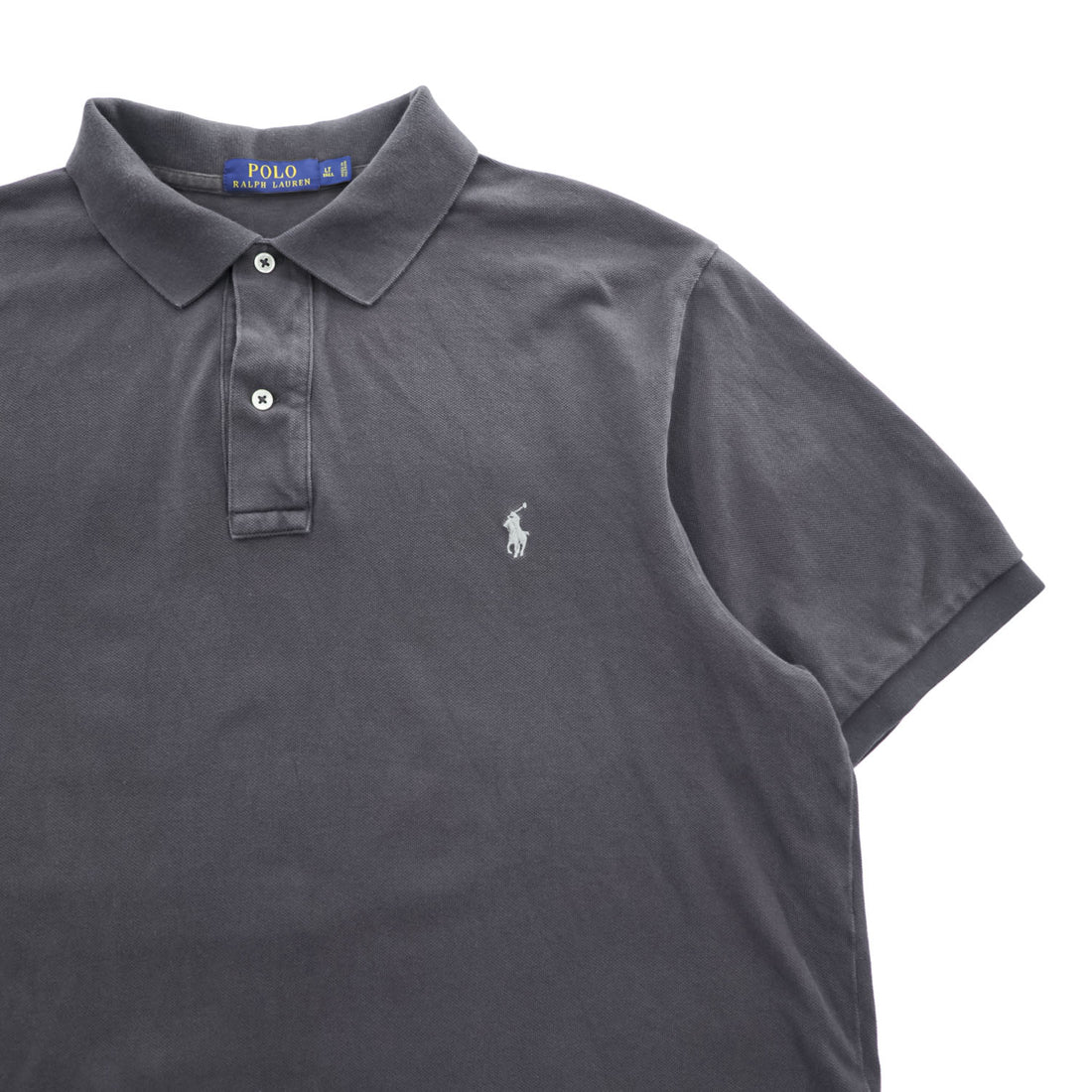 Polo Ralph Lauren ポロシャツ L グレー スモールポニー ロゴ 刺繍 鹿の子