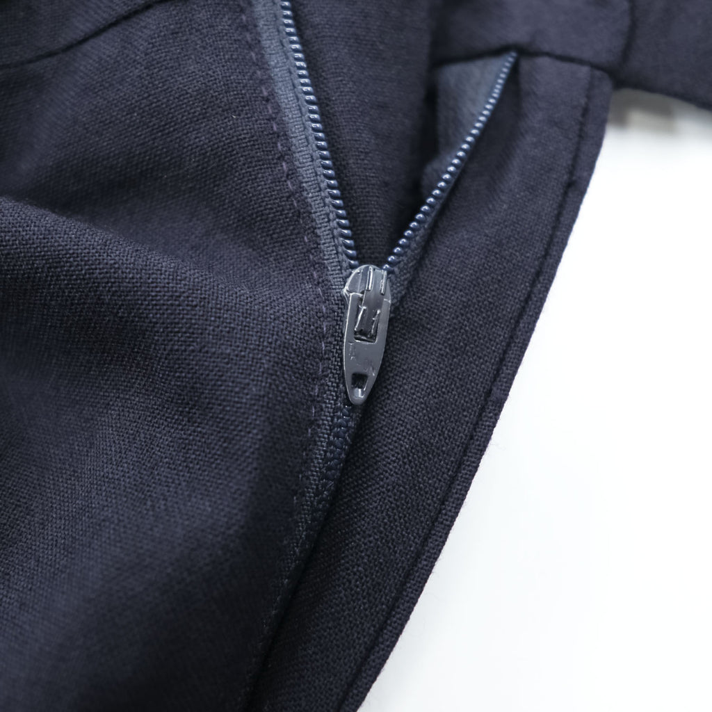 NINO CERRUTI 70年代 ヴィンテージ USA製 2タック ワイド スラックス パンツ L ネイビー ギャバジン プリーツ ダブルカフス ロケットTALONジップ