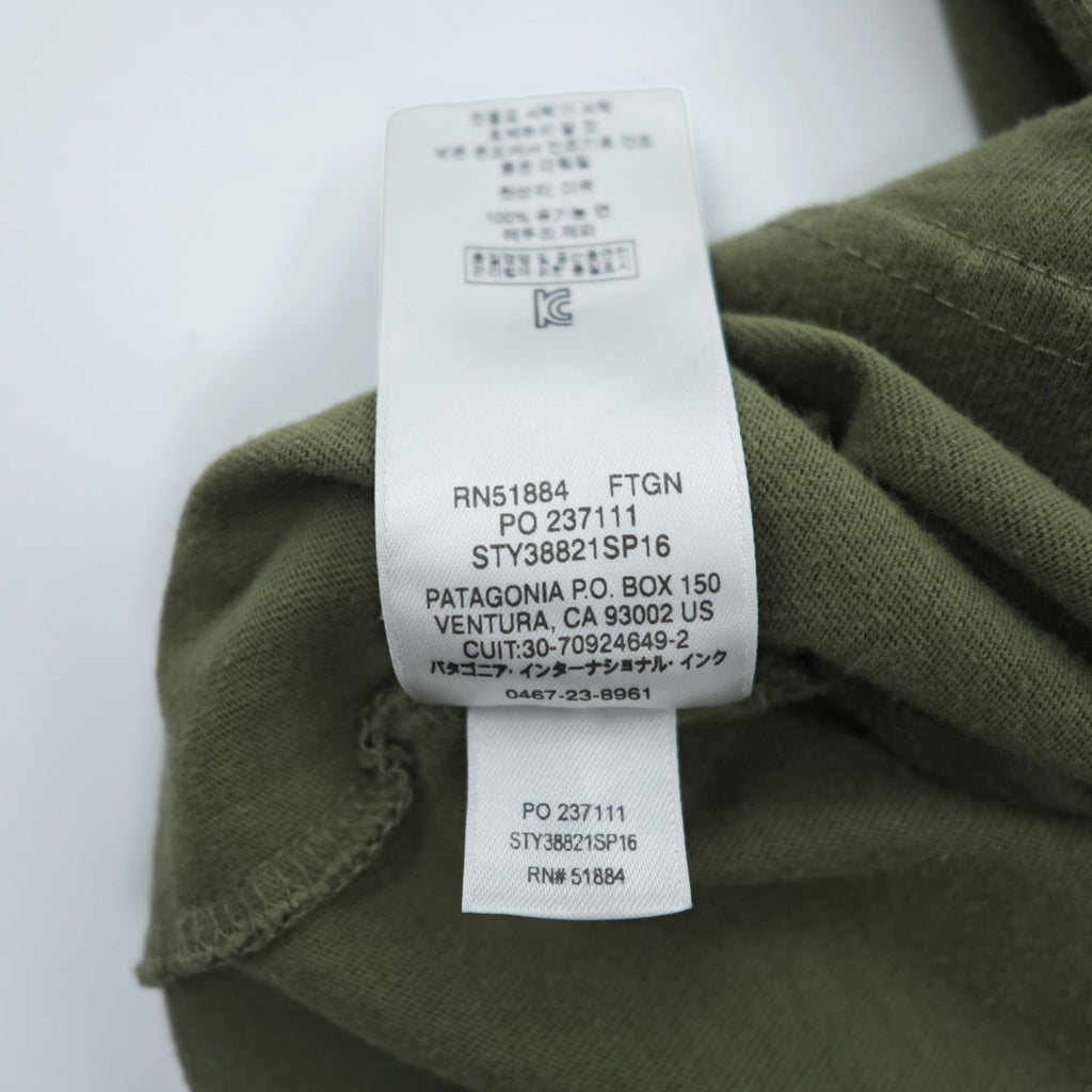 Patagonia USA製 オーガニックコットン Tシャツ M バックプリント フィッツロイ トラウト 38821