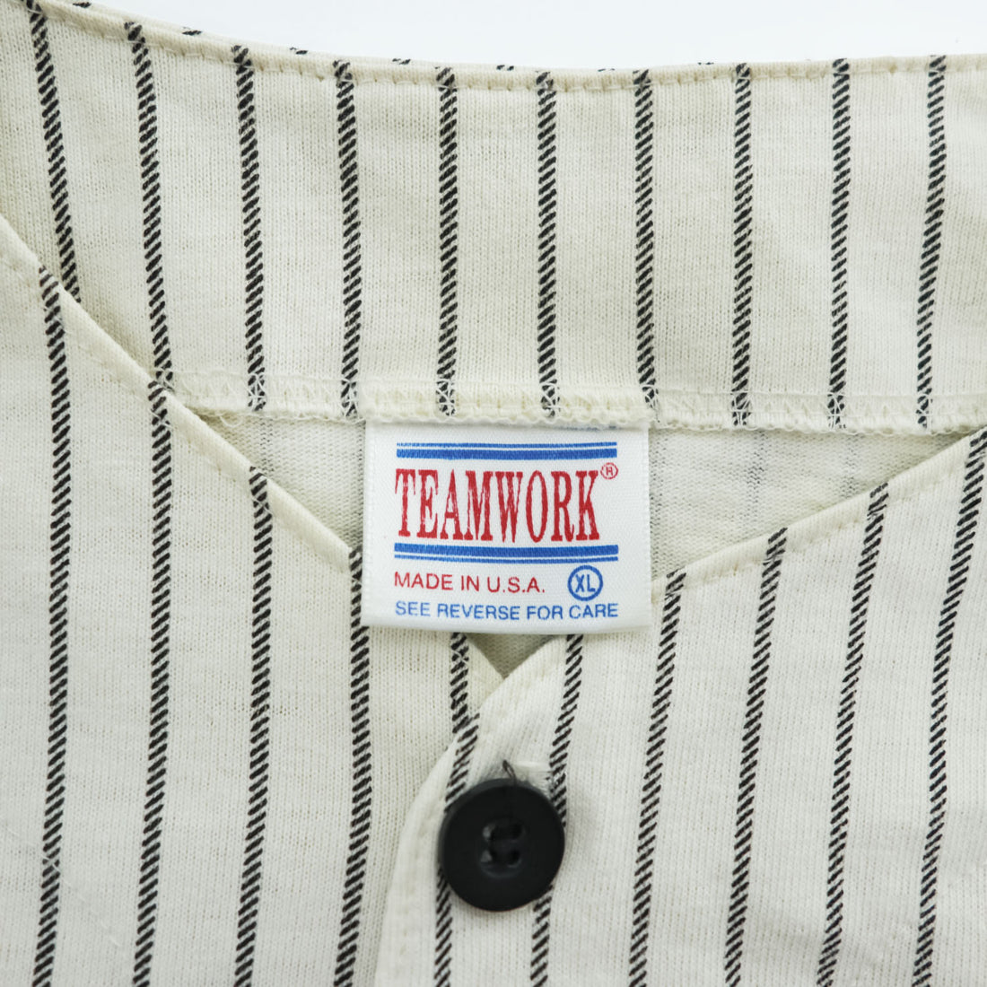 TEAMWORK MLB 90年代 USA製 ヴィンテージ 半袖 ベースボールシャツ XL ホワイト ストライプ シングルステッチ SAN FRANCISCO GIANTS