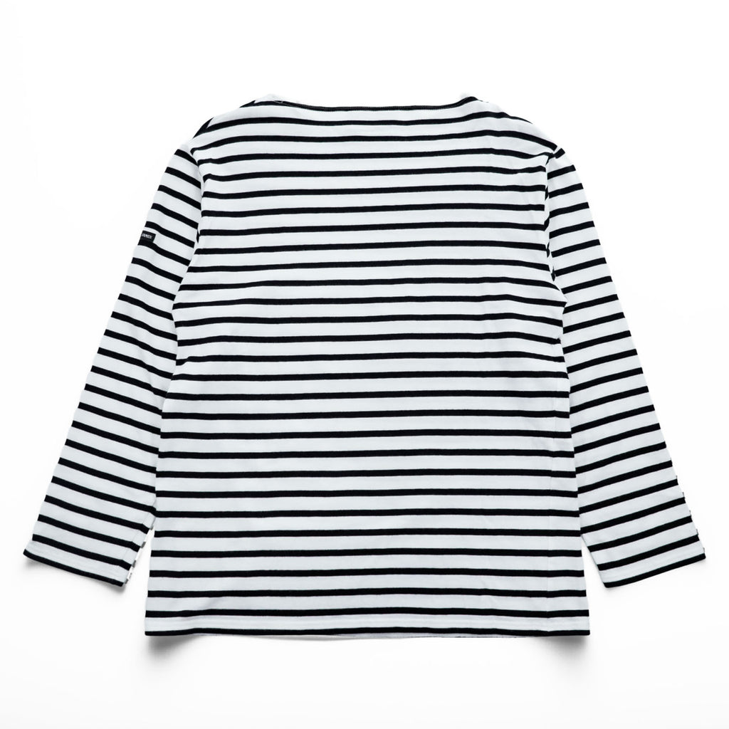SAINT JAMES フランス製 バスクシャツ 長袖 ロングスリーブ Tシャツ M ホワイト ブラック ボーダー ボートネック