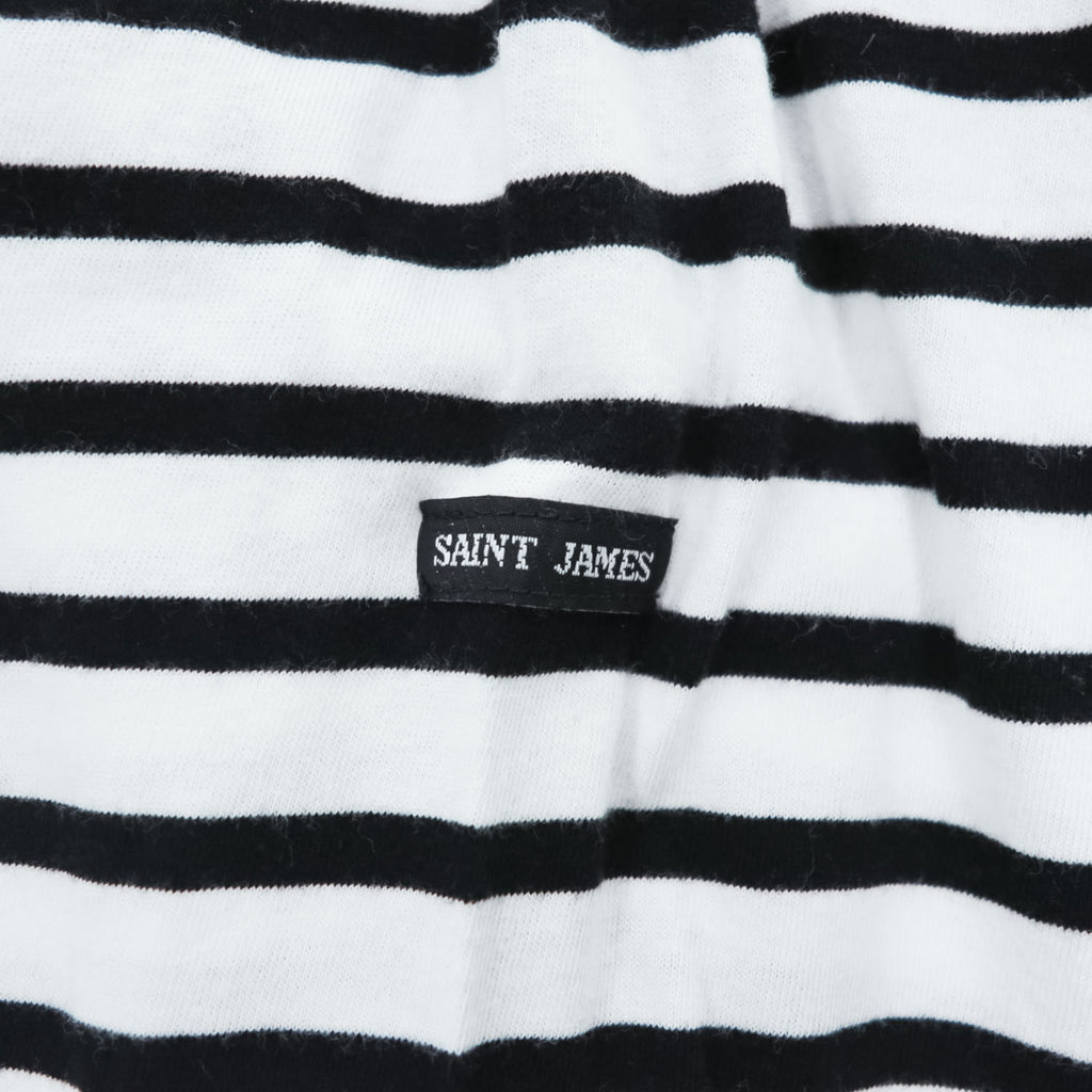 SAINT JAMES フランス製 バスクシャツ 長袖 ロングスリーブ Tシャツ M ホワイト ブラック ボーダー ボートネック