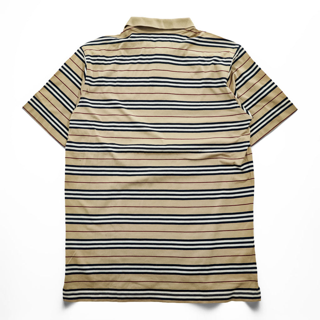 BURBERRY LONDON ポロシャツ S ベージュ ボーダー ワンポイントロゴ