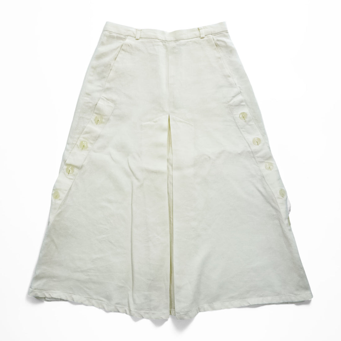 Max Mara Made in Italy Flare Skirt M White Puro Lino 100% Linen