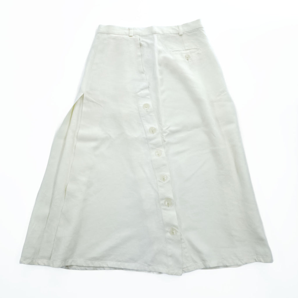 Max Mara Made in Italy Flare Skirt M White Puro Lino 100% Linen