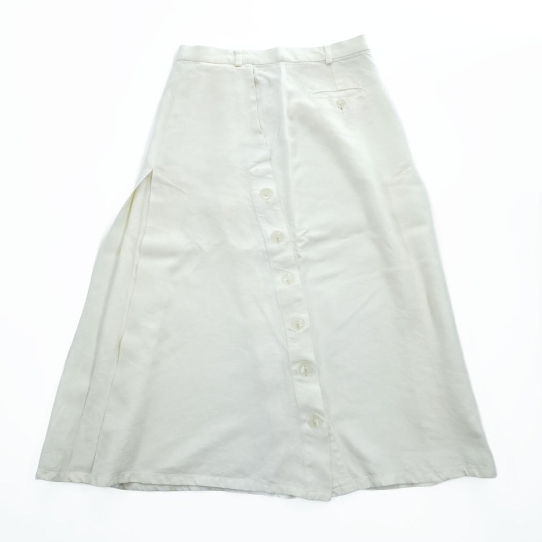Max Mara Made in Italy Flare Skirt M White Puro Lino 100% Linen