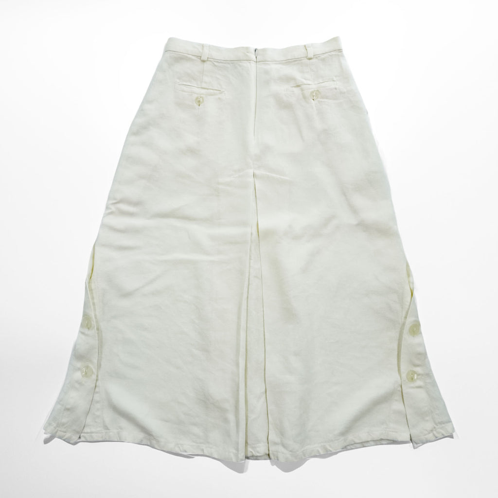 Max Mara Made in Italy Flare Skirt M White Puro Lino 100% Linen