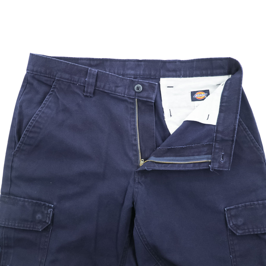 Dickies ダック地 カーゴ ワークパンツ 34 x 34 ネイビー キャンバス WP80NV
