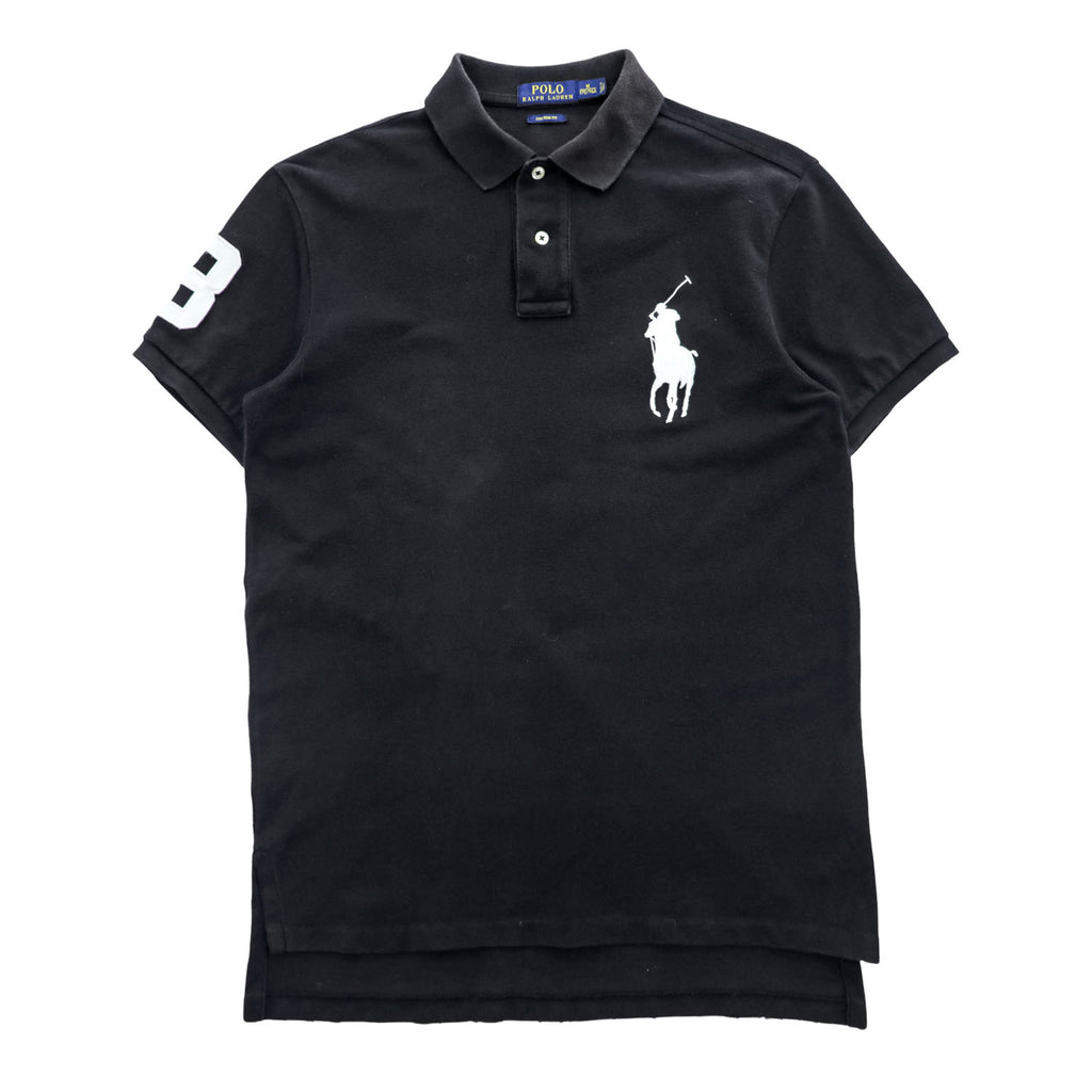 Polo Ralph Lauren Big Pony logo Piqué knit Polo Shirt, Size M, Black, Custom Fit