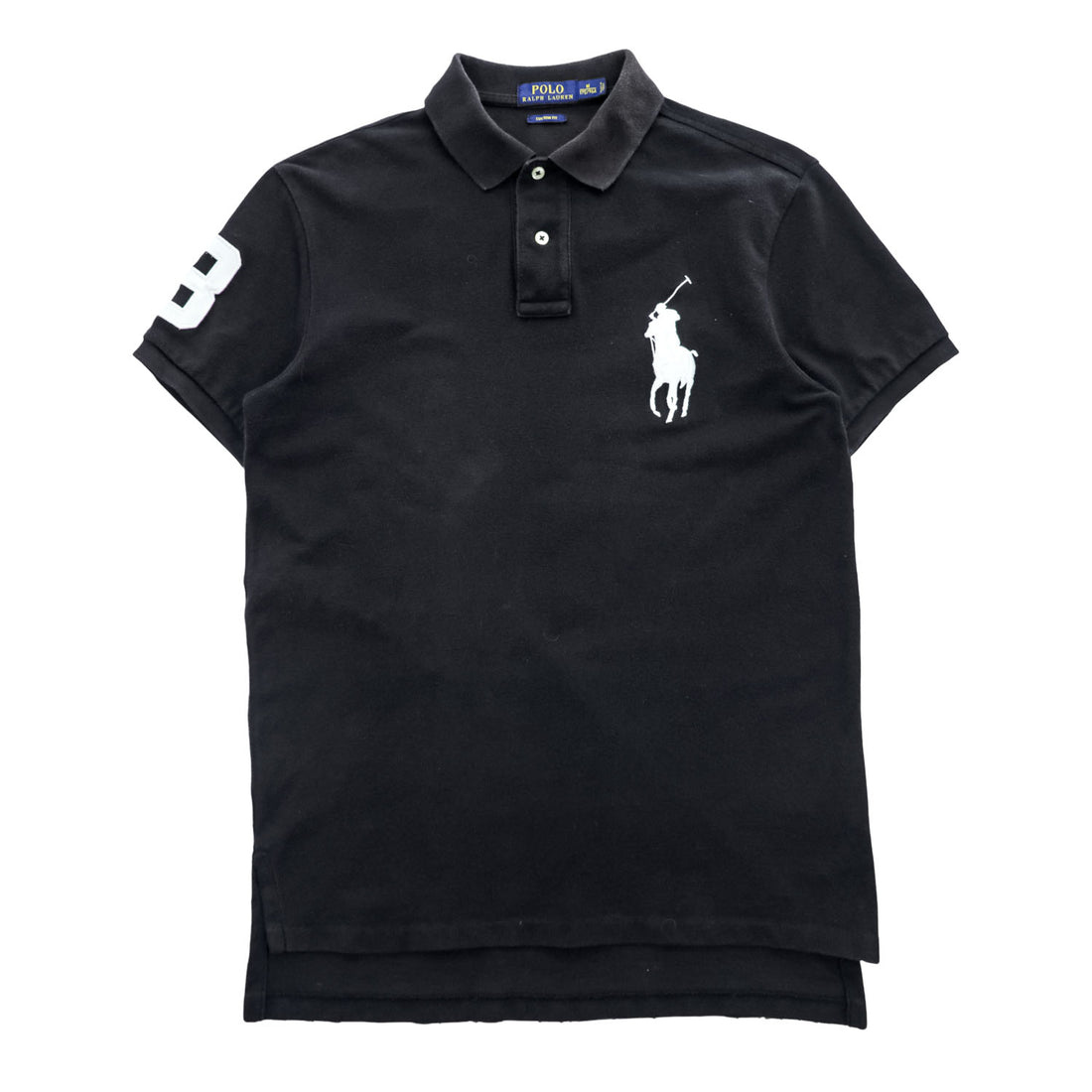 Polo Ralph Lauren Big Pony logo Piqué knit Polo Shirt, Size M, Black, Custom Fit