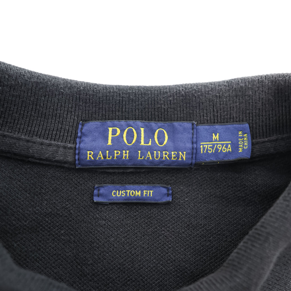 Polo Ralph Lauren Big Pony logo Piqué knit Polo Shirt, Size M, Black, Custom Fit