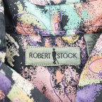 90年代 ヴィンテージ ROBERT STOCK シルク100% 半袖シャツ L マルチカラー 総柄