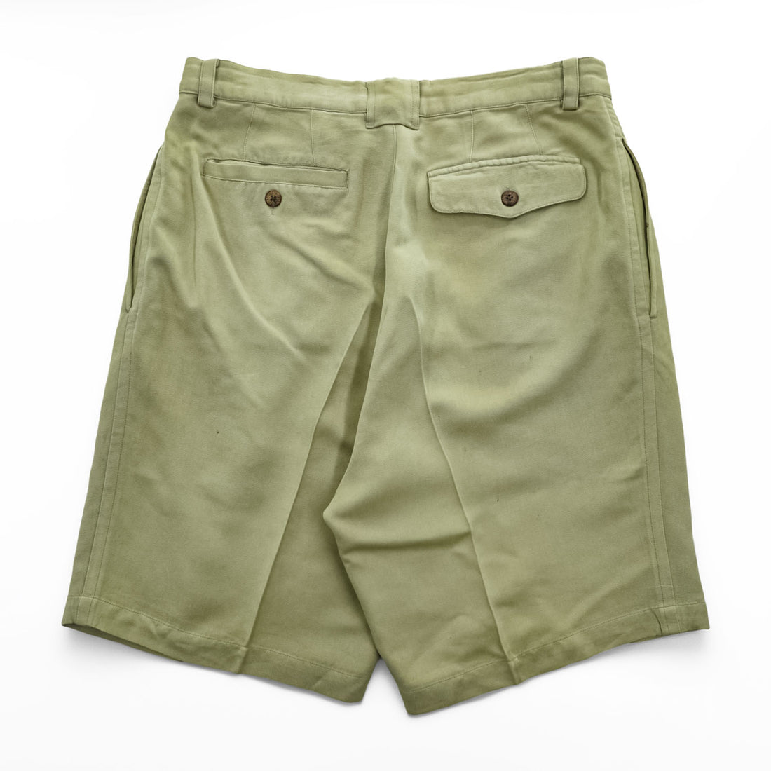 Tommy Bahama Relax 100% Silk Pleated Chino Shorts Sage Green Mens W33
