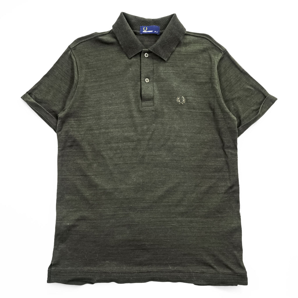 FRED PERRY 日本製 ポロシャツ S オリーブ グリーン ワンポイントロゴ FZ1603