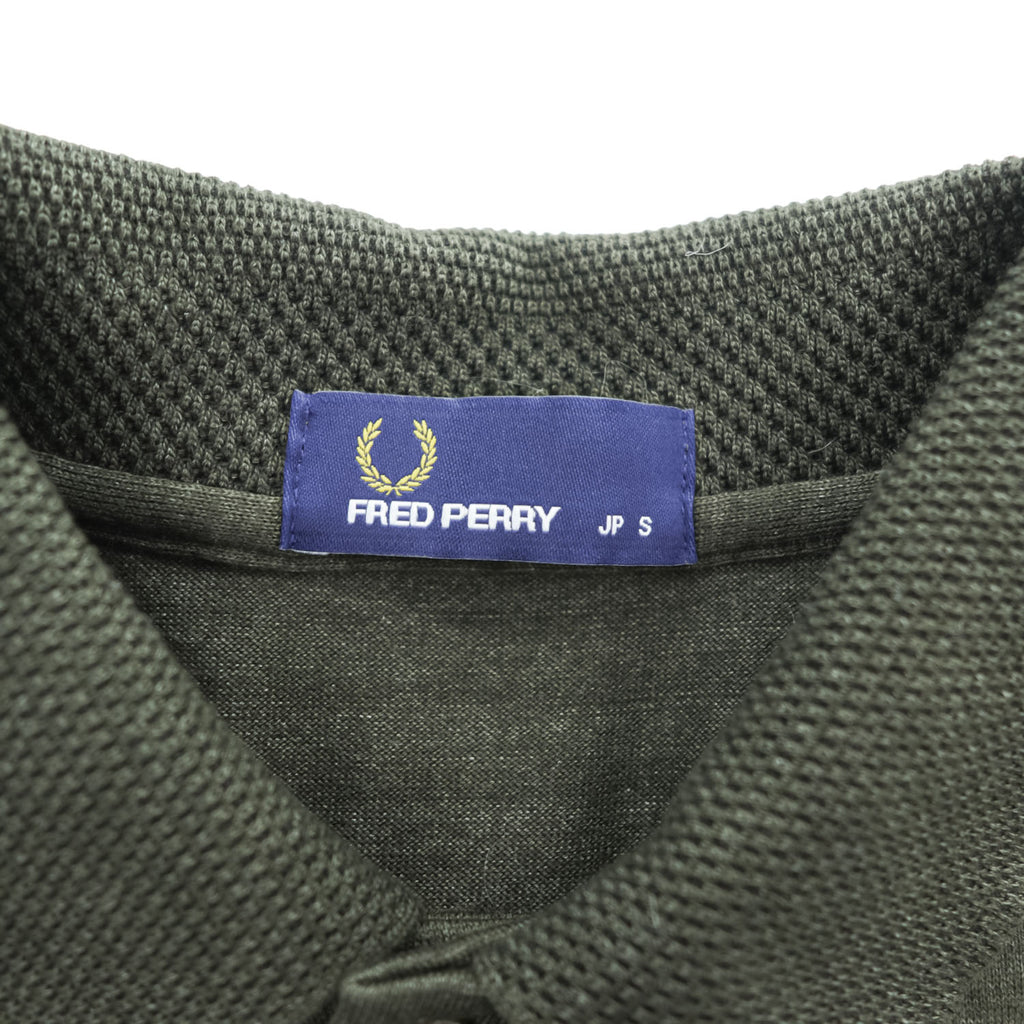 FRED PERRY 日本製 ポロシャツ S オリーブ グリーン ワンポイントロゴ FZ1603