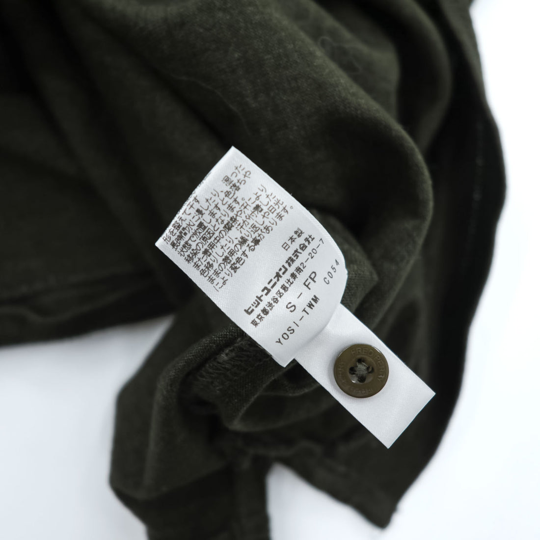 FRED PERRY 日本製 ポロシャツ S オリーブ グリーン ワンポイントロゴ FZ1603