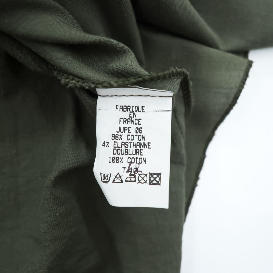 Vintage French Military Wrap Skirt フランス製 ミリタリー ラップスカート L カーキ グリーン ストレッチ ヘリンボーン ラップ フレア