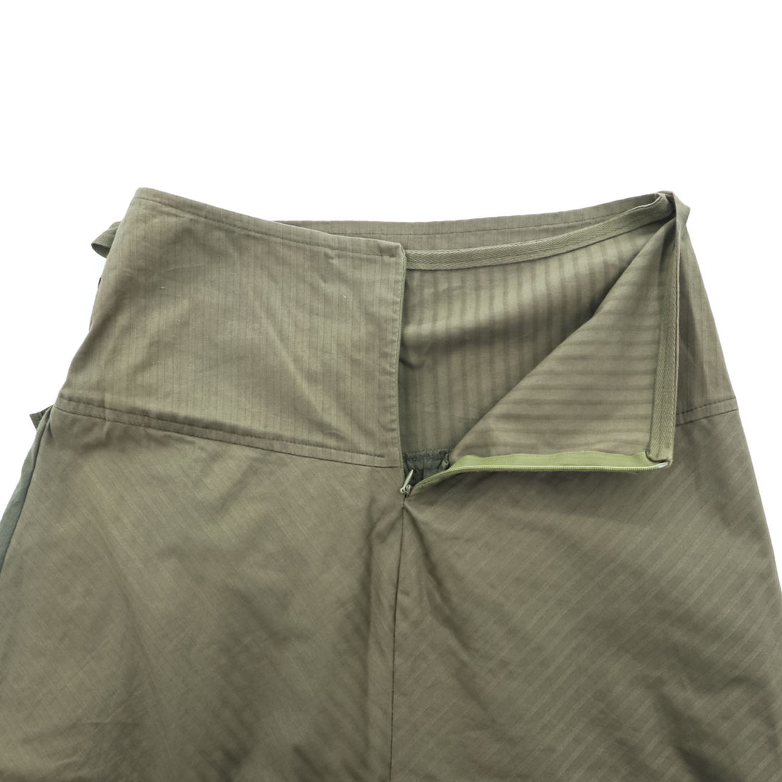 Vintage French Military Wrap Skirt フランス製 ミリタリー ラップスカート L カーキ グリーン ストレッチ ヘリンボーン ラップ フレア