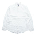 Cutter & Buck Linen White Long Sleeve Button Front Regular Collar Shirt Size L Made in India