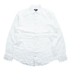 Cutter & Buck Linen White Long Sleeve Button Front Regular Collar Shirt Size L Made in India