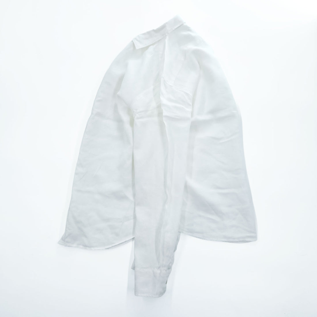 Cutter & Buck Linen White Long Sleeve Button Front Regular Collar Shirt Size L Made in India